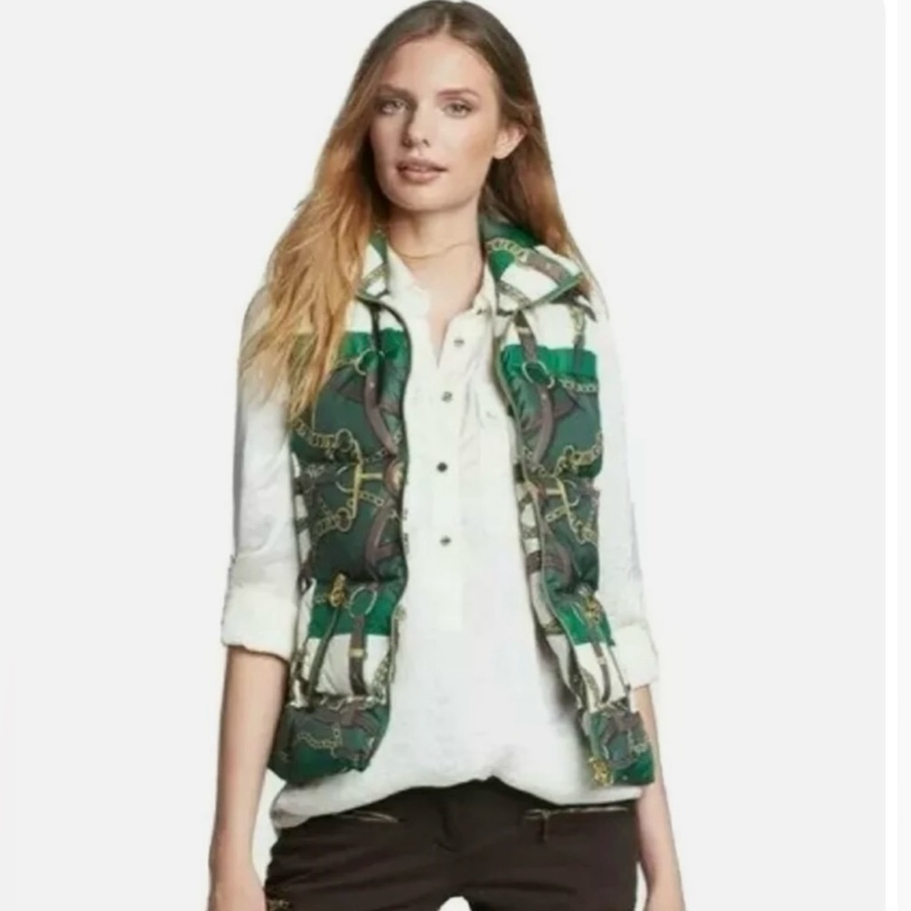 Michael Kors Equestrian Chain Horse Bit Print Puffer Vest – XXS